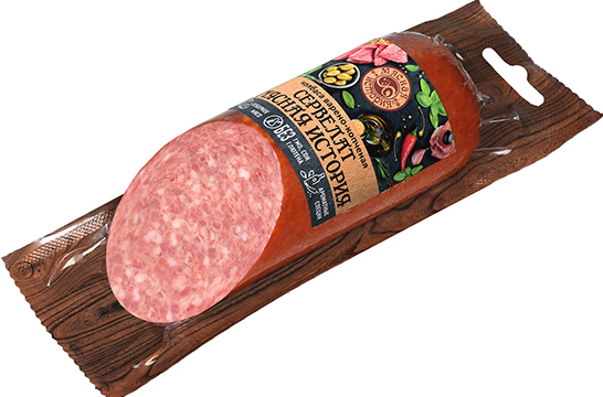 Колбаса Сервелат Мясная история варено-копченая