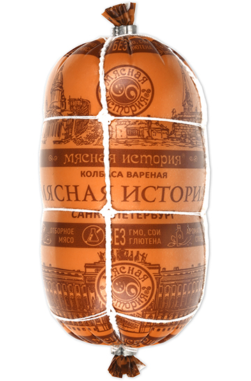 Колбаса Мясная История Санкт-Петербург, вареная в сетке