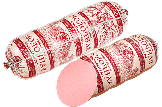 Колбаса Молочная Санкт-Петербург, вареная в сетке