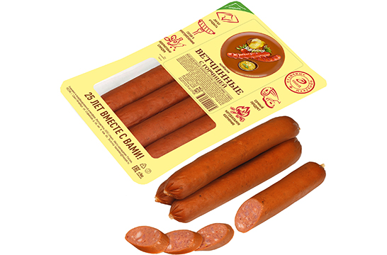 Колбаски Ветчинные с горчицей, полукопченые