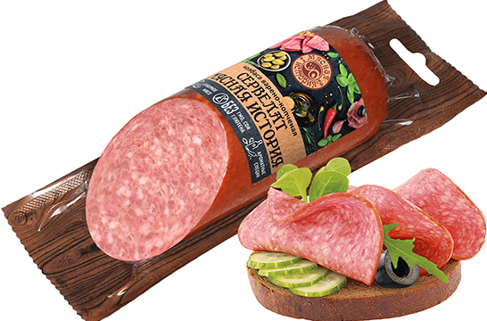 Колбаса Сервелат Мясная история варено-копченая