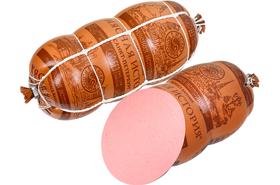 Колбаса Мясная История Санкт-Петербург, вареная в сетке