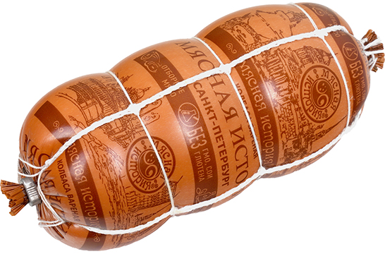 Колбаса Мясная История Санкт-Петербург, вареная в сетке