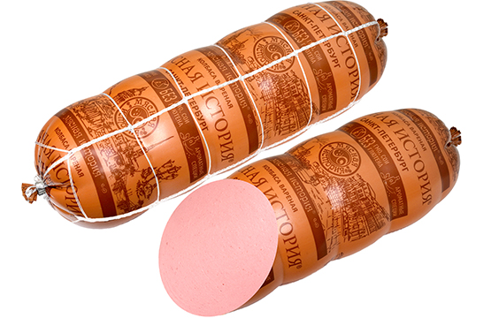 Колбаса Мясная История Санкт-Петербург, вареная в сетке